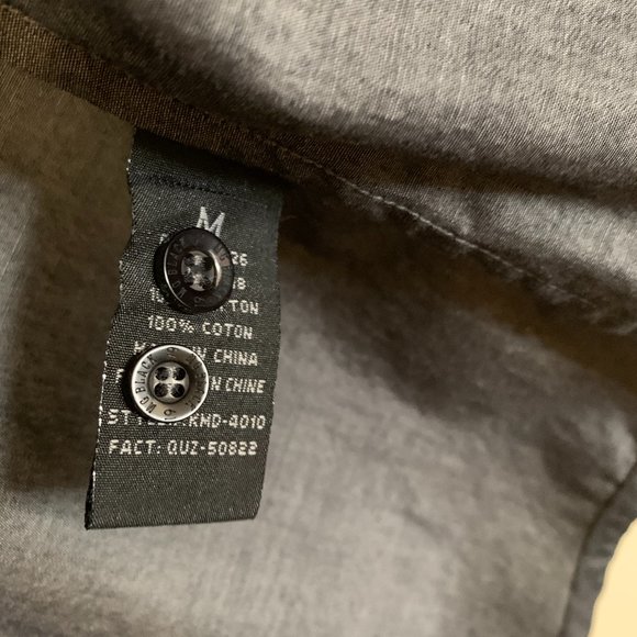 MG Black Men's Shirt Button Down Collar Military Style Size Medium 100% Cotton - Picture 5 of 10